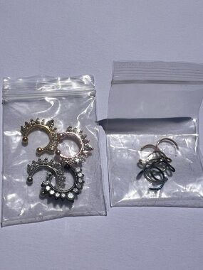 Mixed Metal Fake Nose Rings